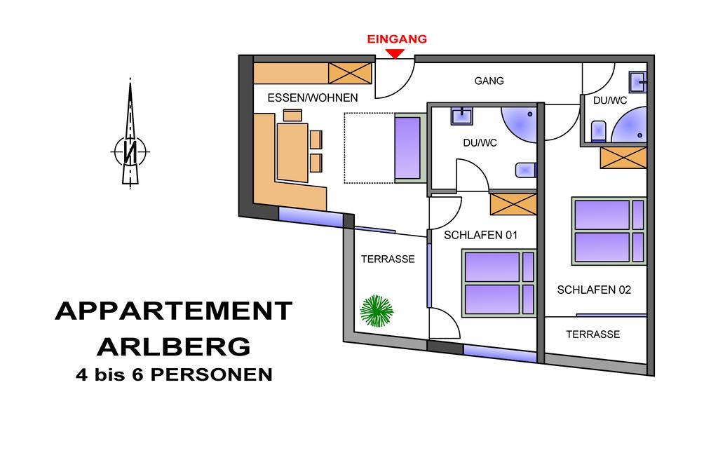 Apart Bellevue Pettneu am Arlberg Kamer foto